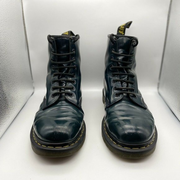 Doc Dr. Martens 1460 Combat Boots Made In England 8 Eye Men SZ 9 US, Black Boots - Picture 2 of 6